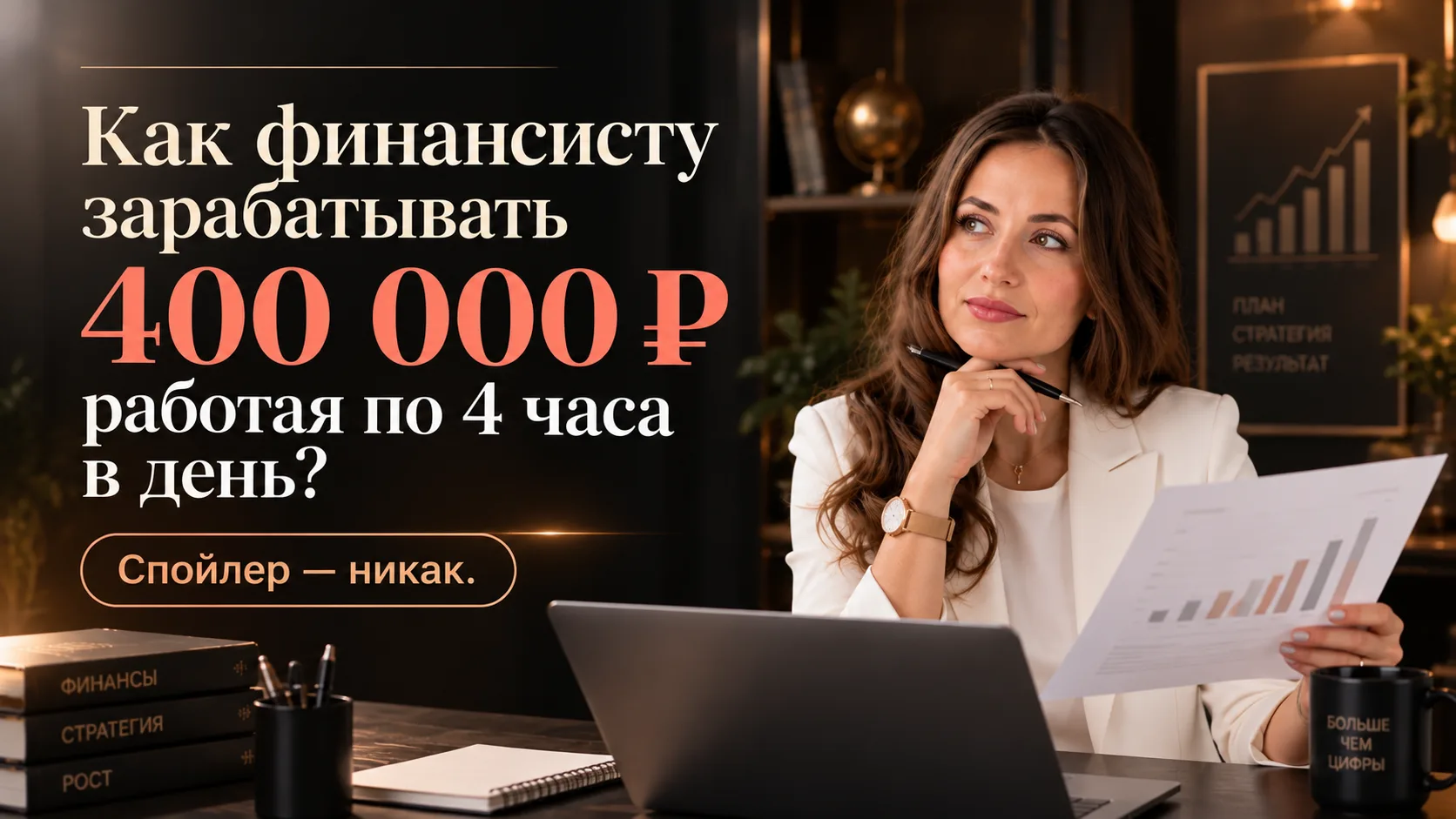 Как финансисту зарабатывать 400 тыс руб/месяц при нагрузке 4 часа/день?