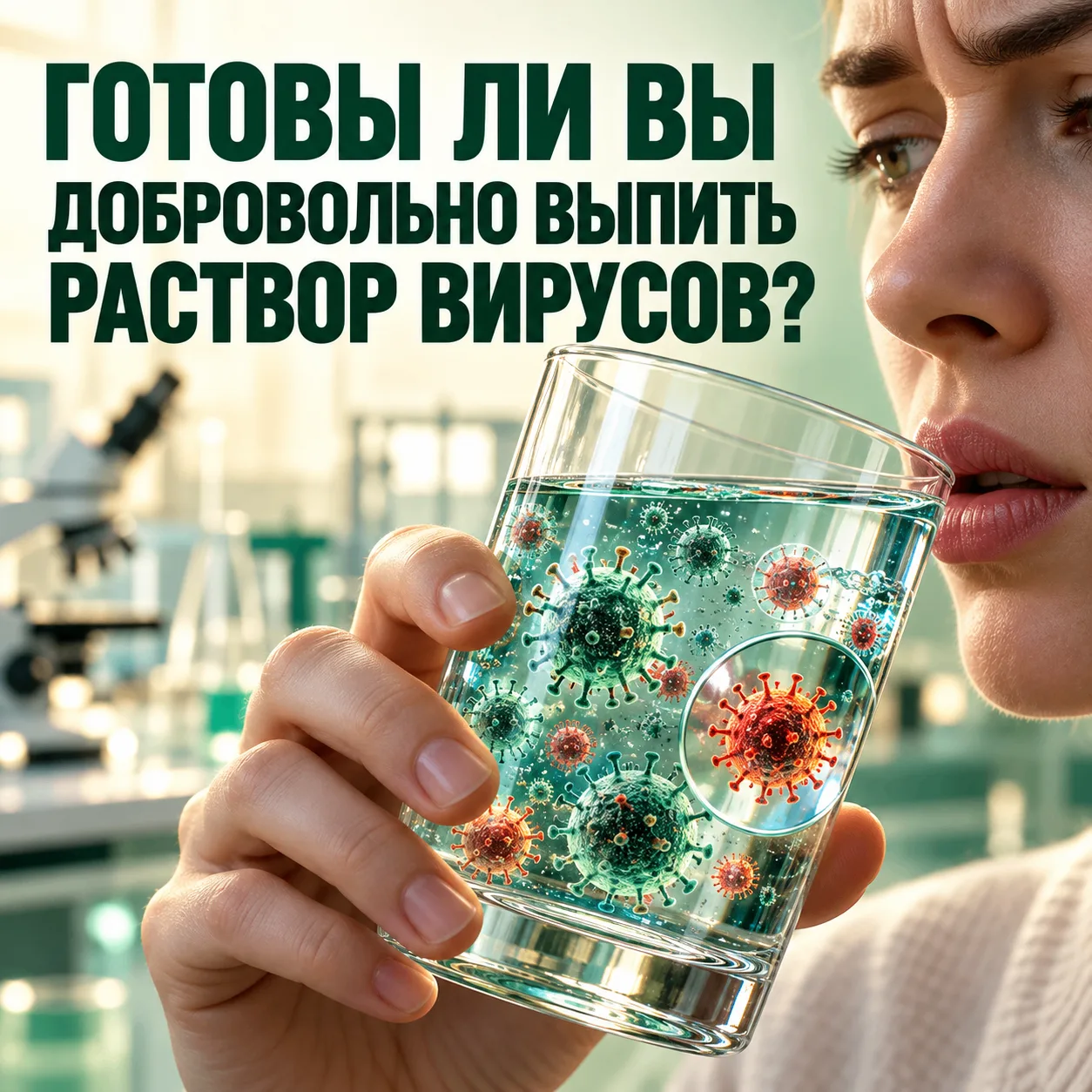 Готовы ли вы добровольно выпить раствор вирусов? Миллионы вирусов за один раз?