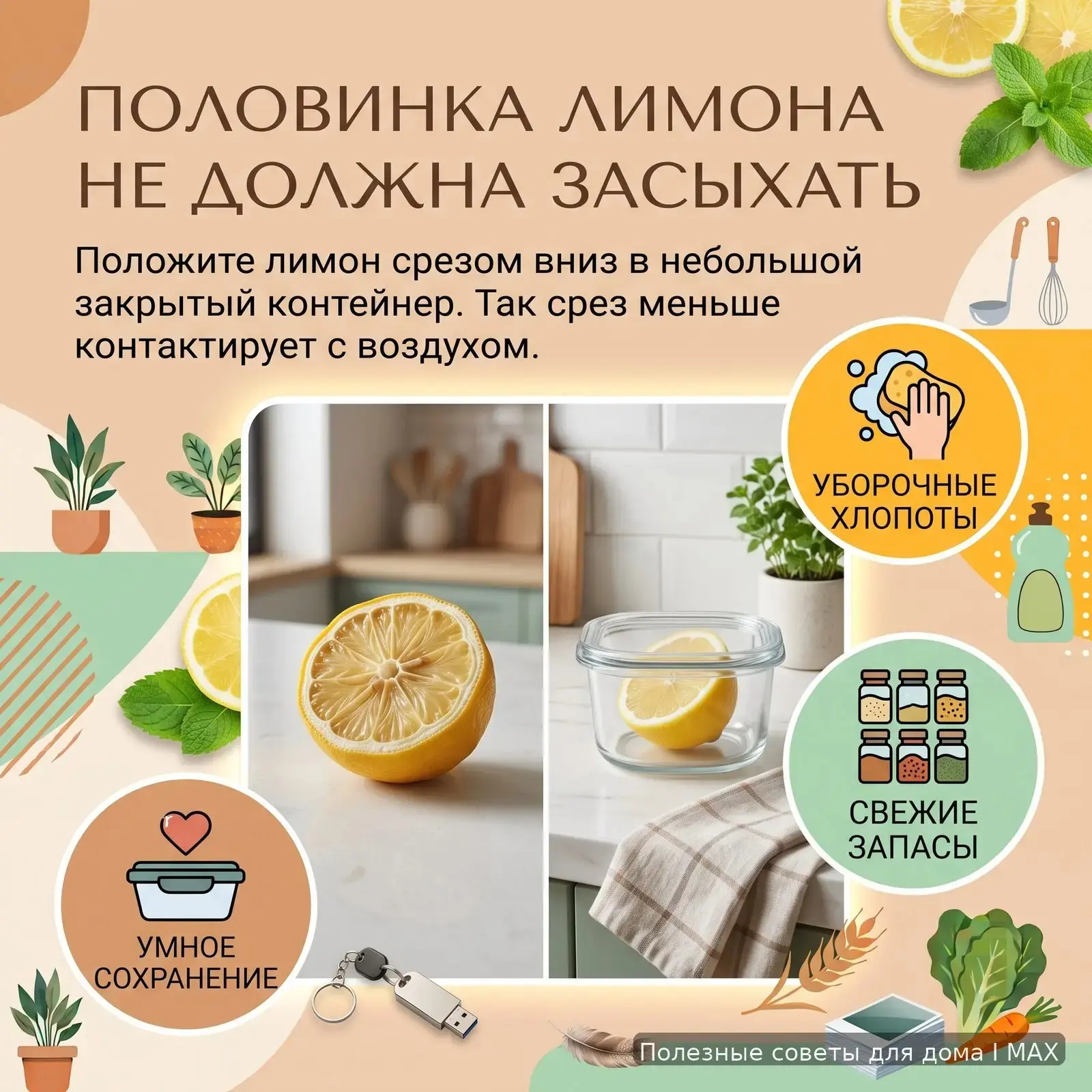 Половинка лимона не должна засыхать