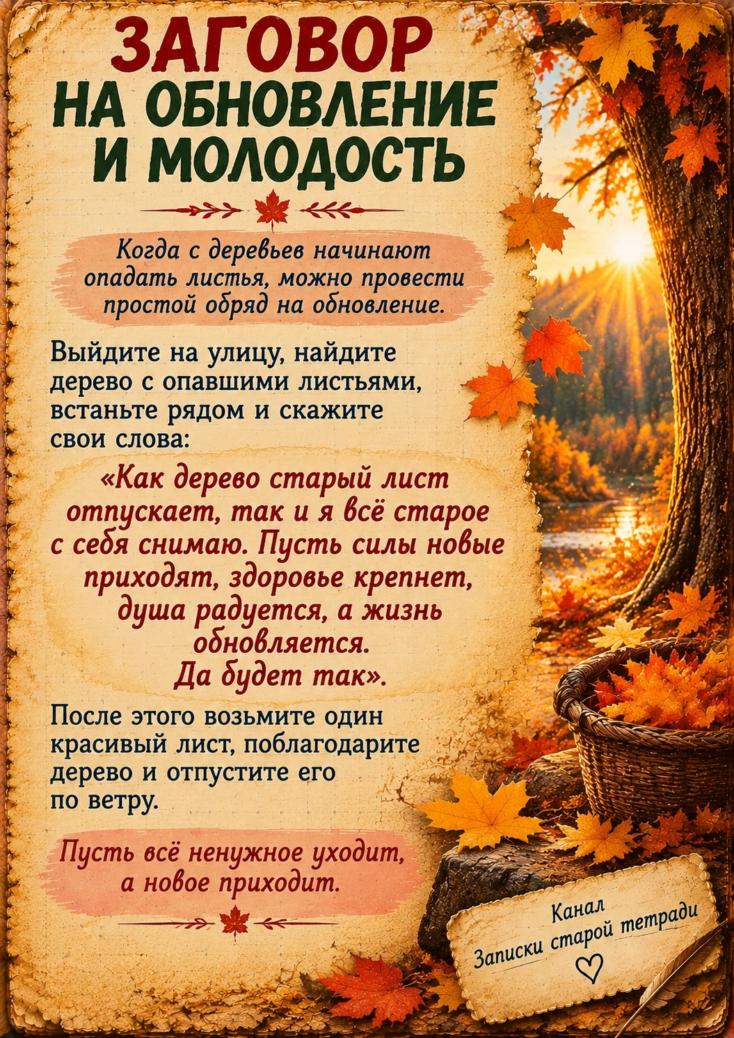 🍂 Осенний обряд на обновление