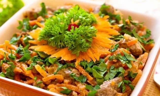 🍲 Печень с корейской морковкой