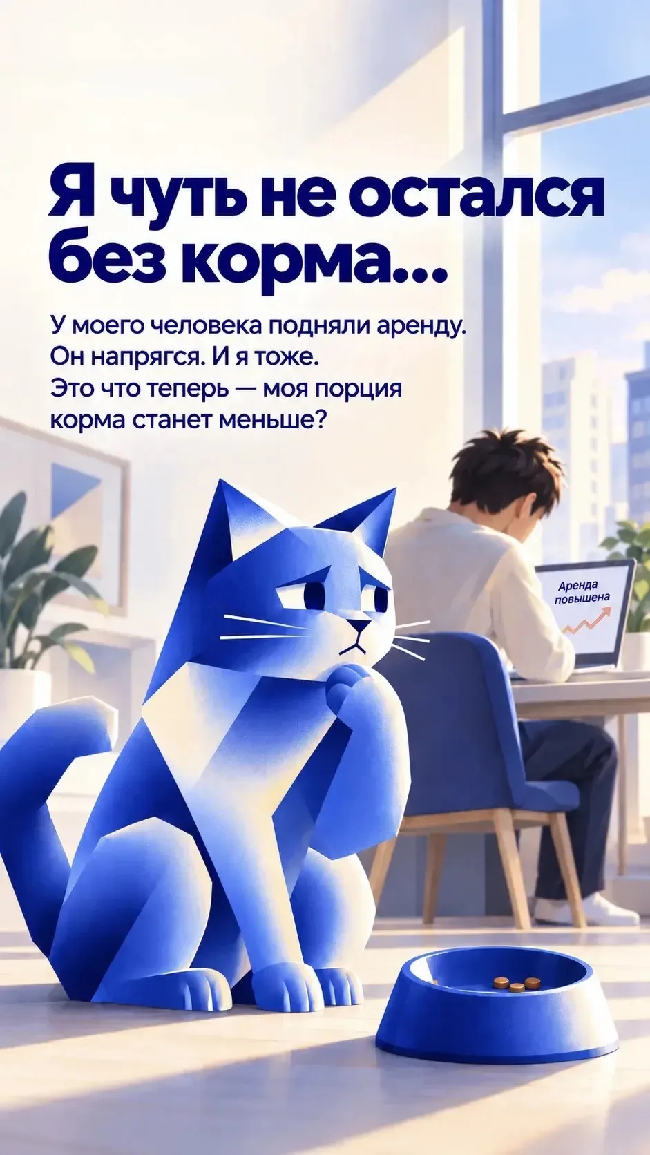 Когда аренда растёт, даже кот начинает задумываться о собственной недвижимости 🐈💙