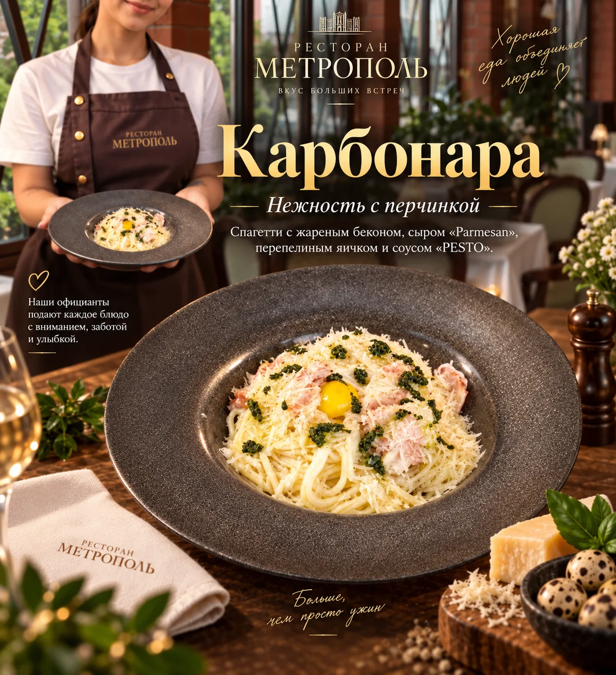Хорошая кухня — это не только вкусные блюда. Это ещё и люди, которые делают ваш вечер п...