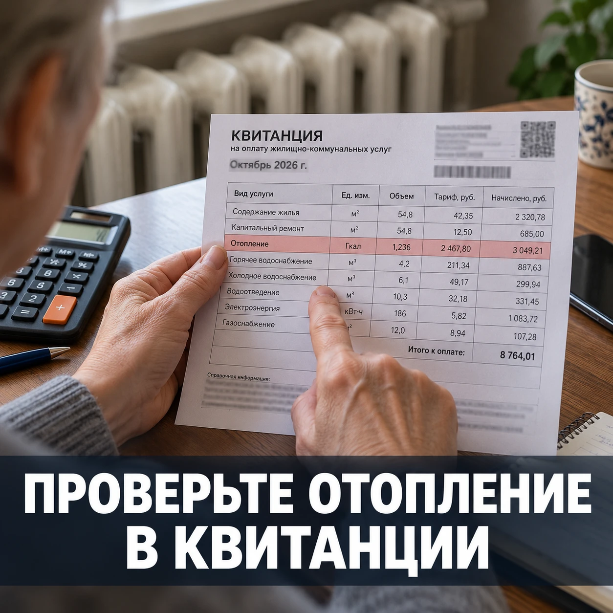 Какую строку в квитанции ЖКХ за октябрь проверить в первую очередь