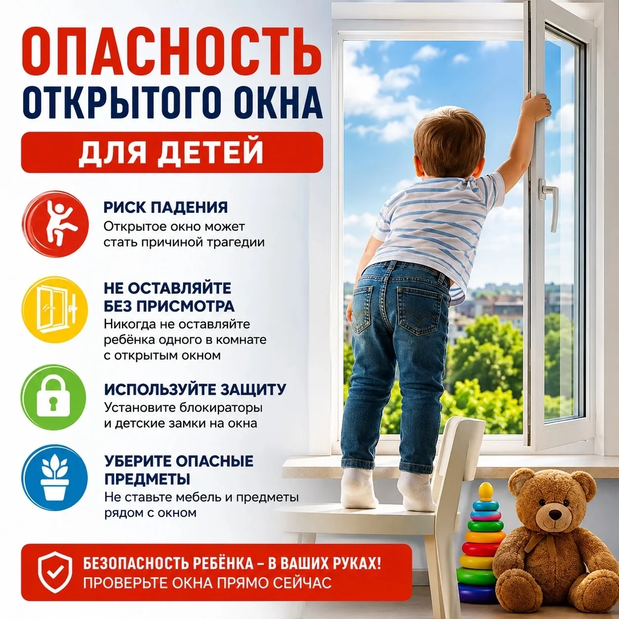 ⚠ Окна детям не игрушка!