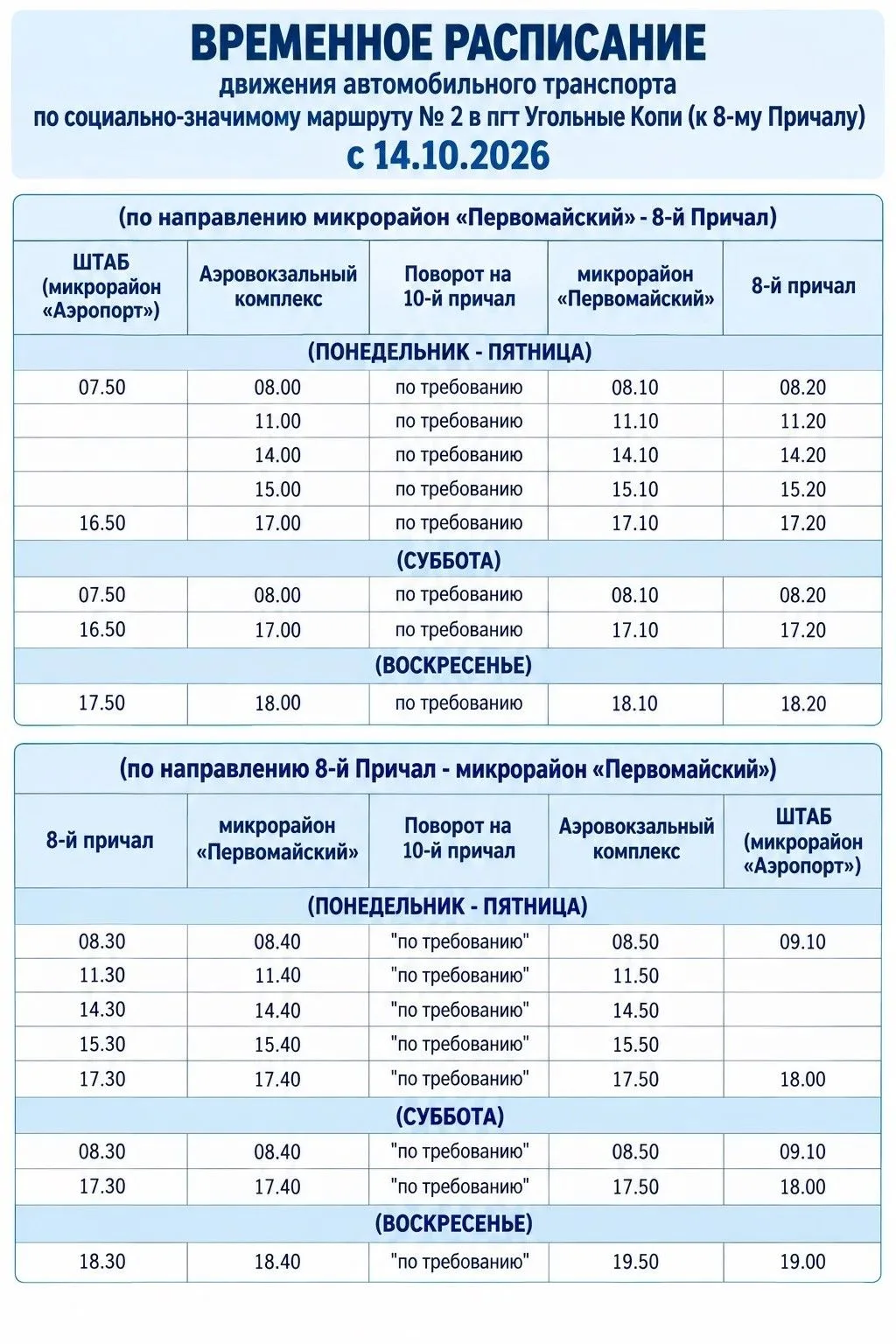 📌 Внимание, жители и гости пгт Угольные Копи!