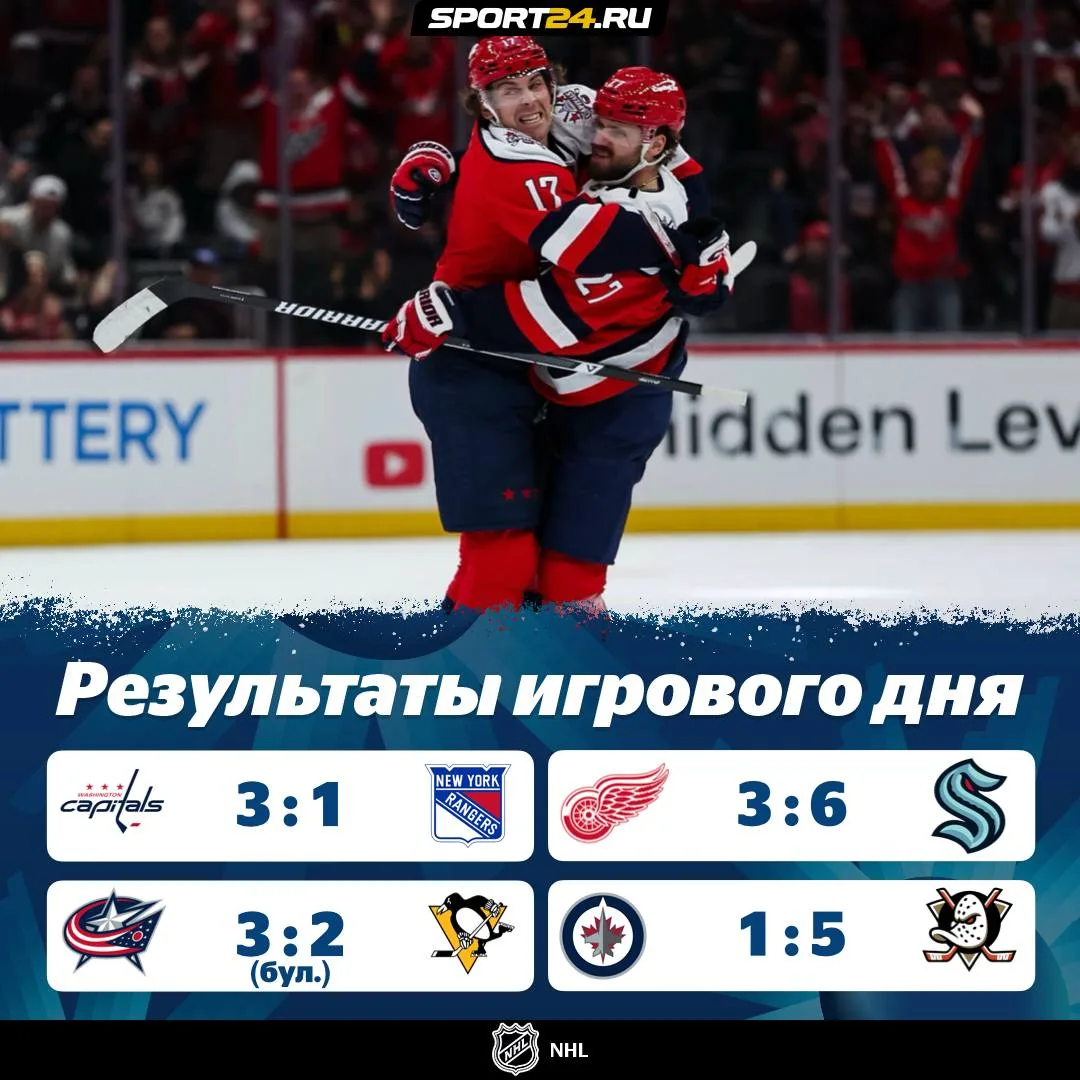 Лови результаты четырех матчей игрового дня НХЛ ⚡️