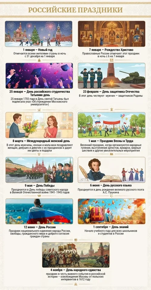 Российская история богата на события, которые подарили нам множество памятных дат, праз...