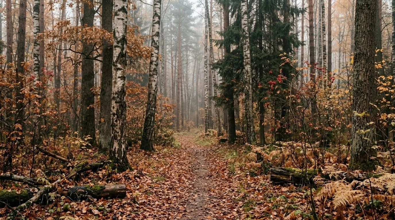 🍂Октябрьский лес: время тишины и золотого покоя.