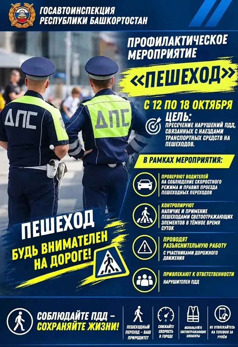 ✅В Башкирии стартовали профилактические рейды «Пешеход»