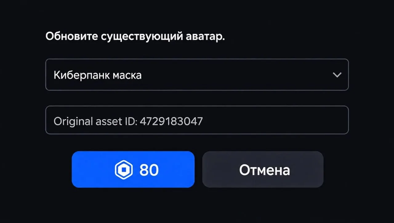 Roblox теперь позволяет создателям обновлять опубликованные UGC-предметы за 80 Робуксов...