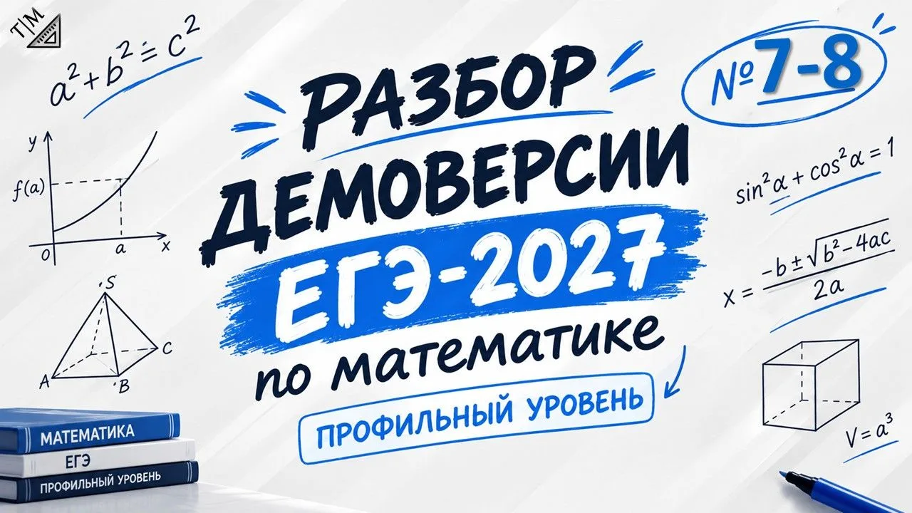 РАЗБОР ДЕМОВЕРСИИ ЕГЭ 2027 (ПРОФИЛЬ): ЗАДАНИЯ 7 И 8 — УРАВНЕНИЯ И ВЫРАЖЕНИЯ!