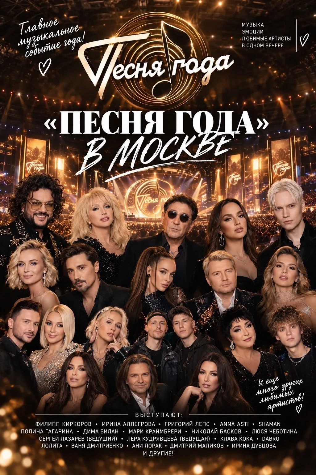 🎶 «ПЕСНЯ ГОДА» В МОСКВЕ — УВИДЕТЬ ГЛАВНЫЙ КОНЦЕРТ СТРАНЫ СВОИМИ ГЛАЗАМИ!