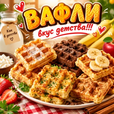 ✅️Подобрала вам Вафли с разными начинками!