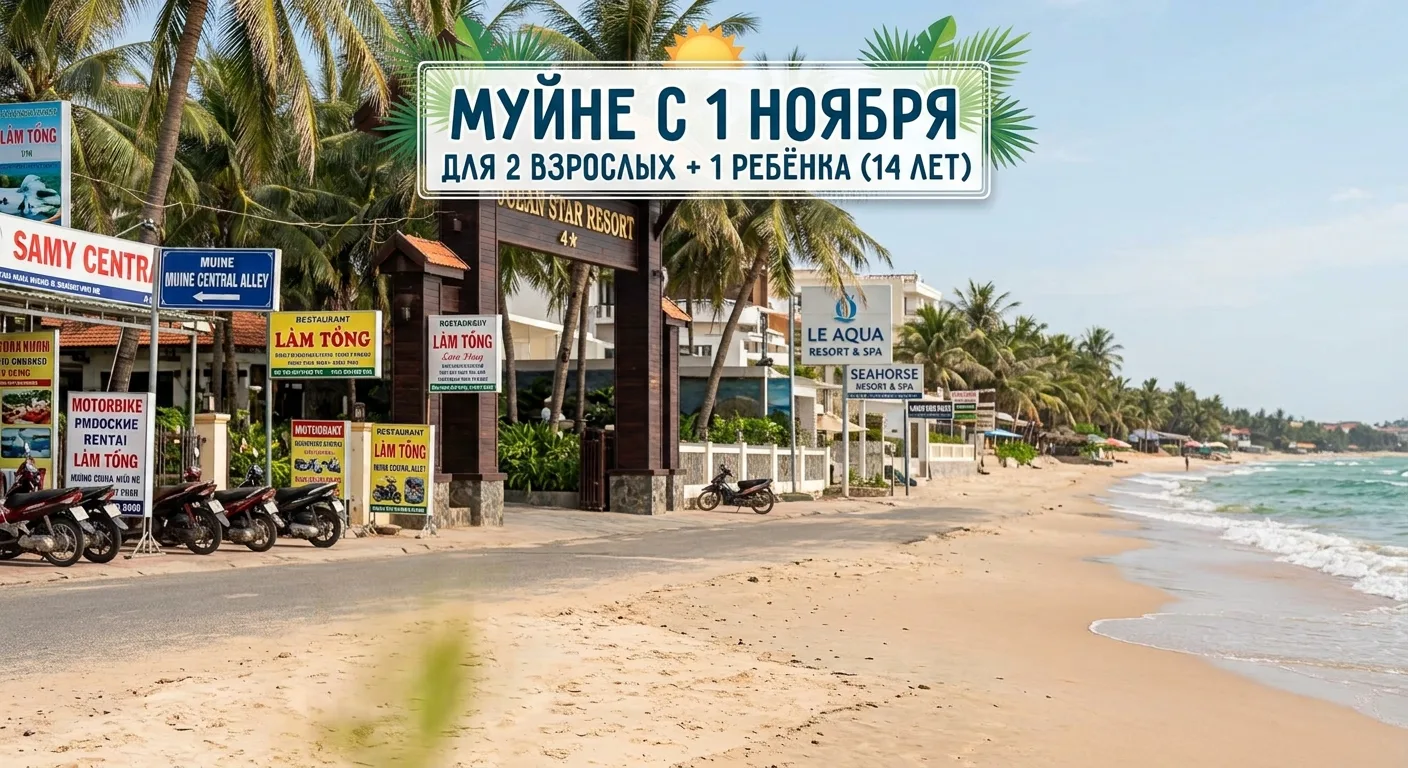 🌴 ВЬЕТНАМ, МУЙНЕ: Старт сезона от 91 300 ₽ на человека за 12 ночей! 🌴