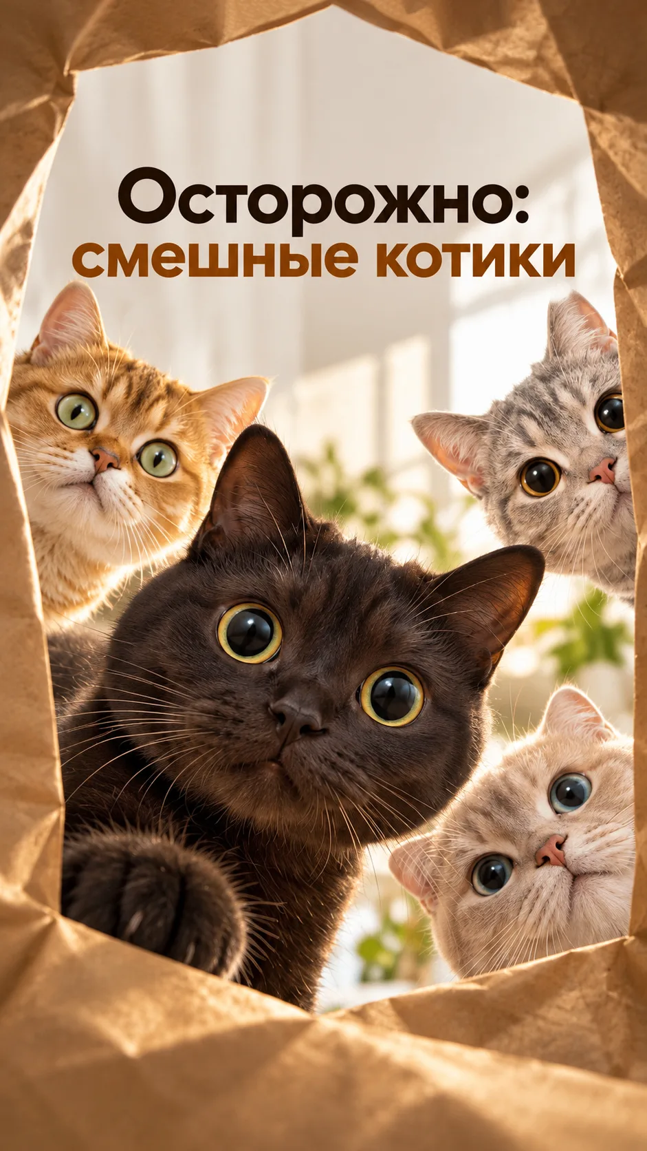 Осторожно: смешные котики 😄