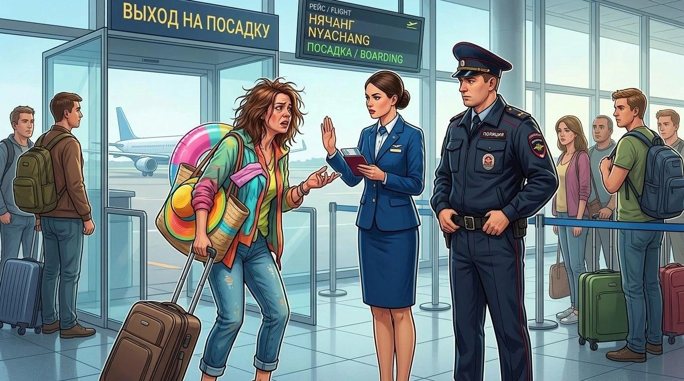 Жительницу Уфы не пустили на самолёт в Нячанг, потому что она была сильно пьяна. Всё пр...