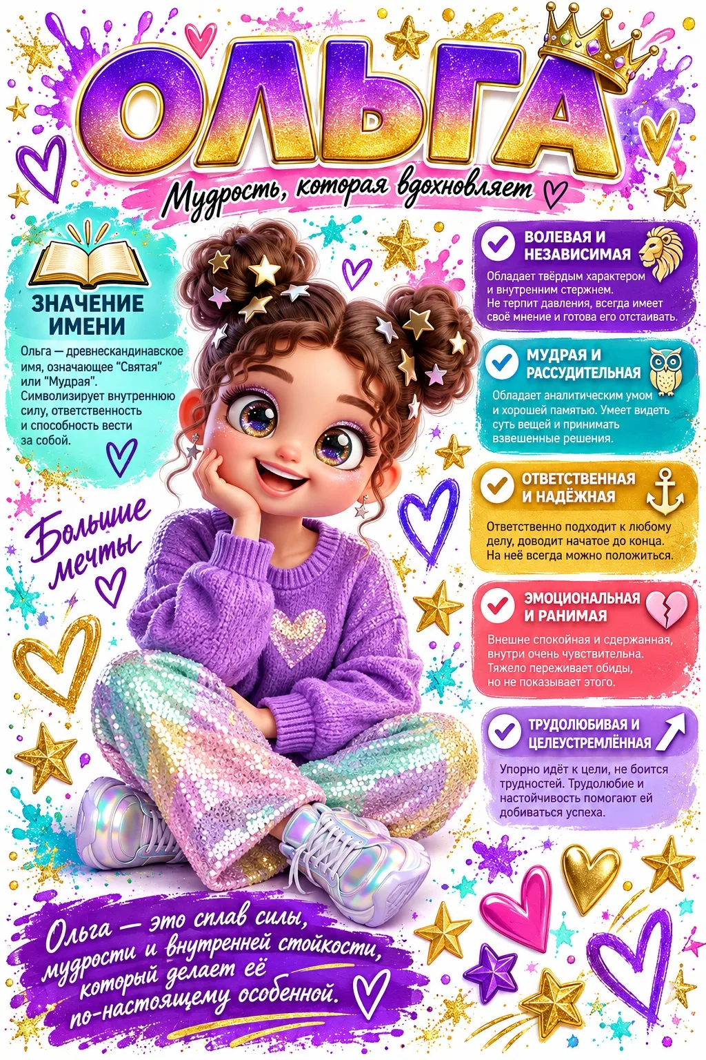 Девочки, ловите разбор значения имени ОЛЬГА! 😘🌹🥳