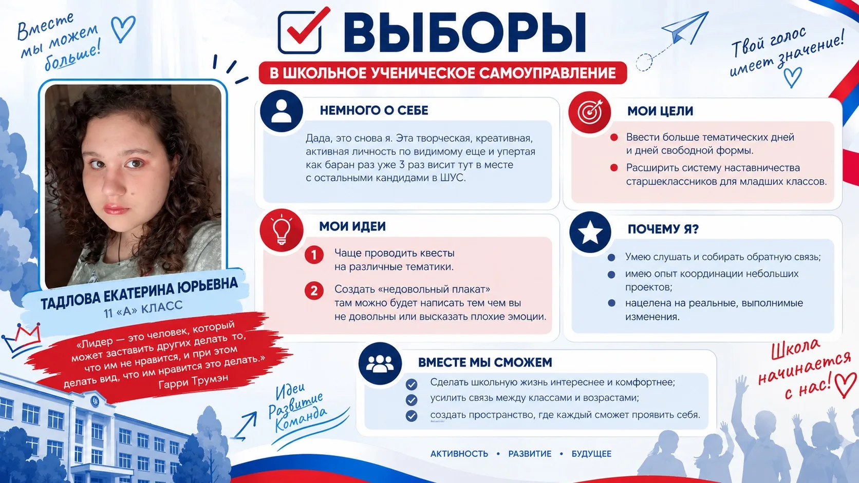 ✅Тадлова Екатерина 11 А класс