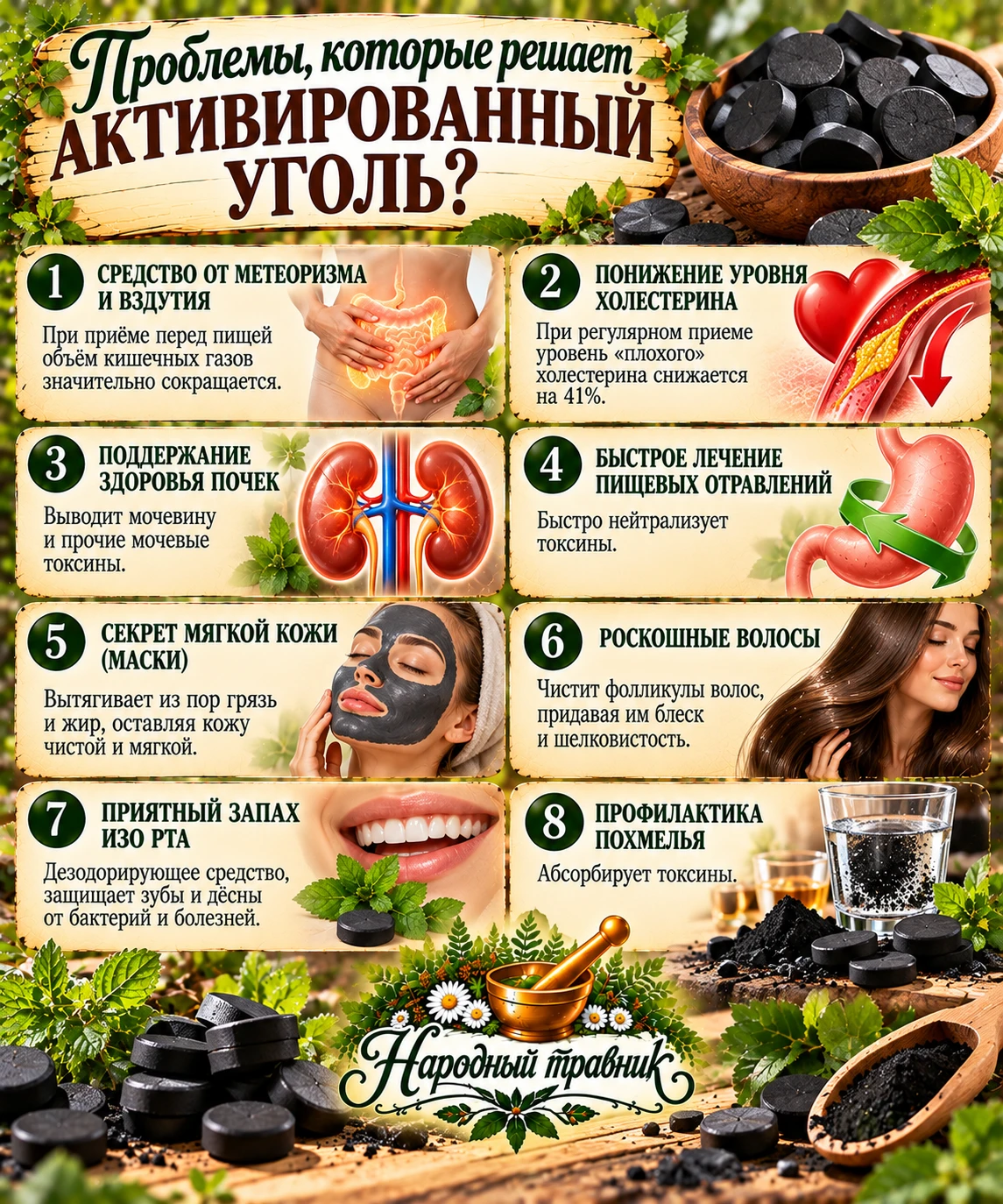 Проблемы, которые решает активированный уголь?⬇️