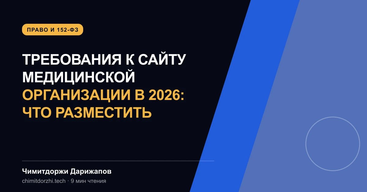 Требования к сайту медицинской организации в 2026: что разместить