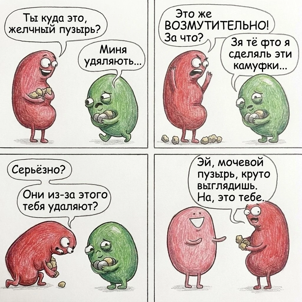 Желчный же ничего не сделал, зачем вы с ним так?🥺