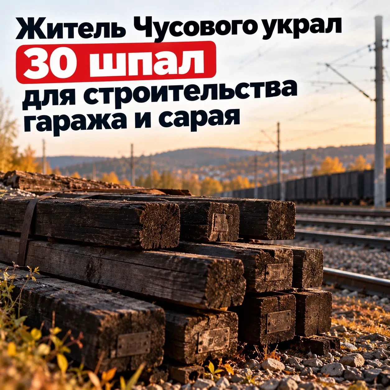 🚂 Чусовлянин украл 30 шпал для гаража и сарая
