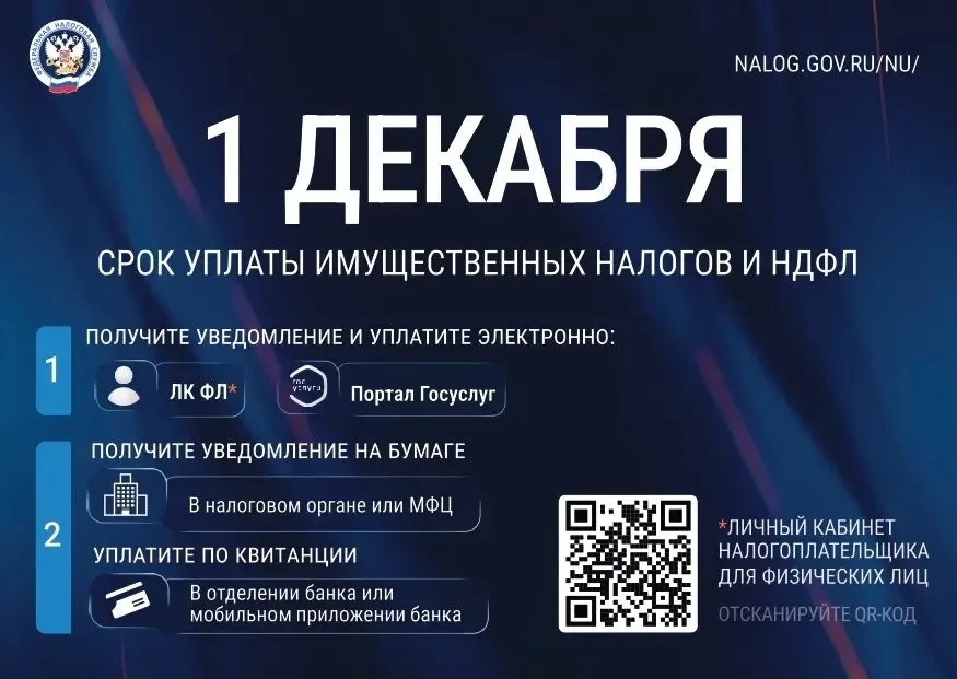 Напоминаем об оплате налогов!