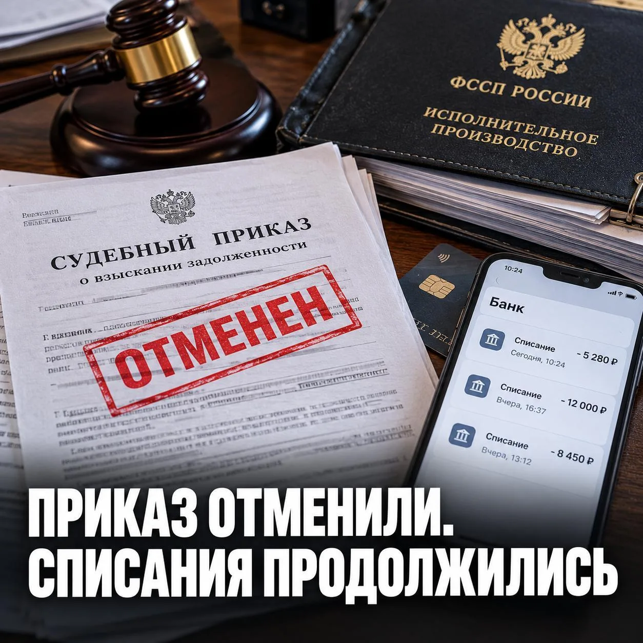 Судебный приказ отменили, а деньги продолжили списывать. Верховный суд вмешался