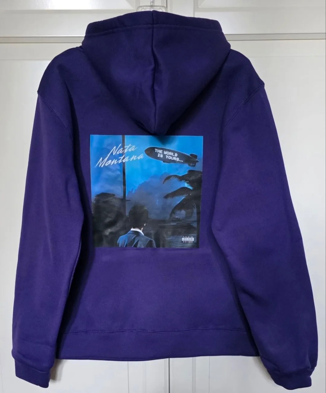 Мужское худи фиолетовое L/XL на флисе