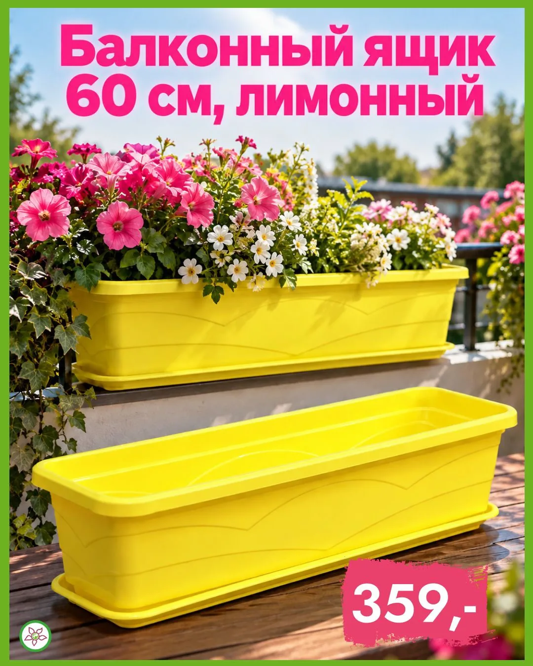 🌿 Балконные ящики 60 см — яркие цвета по приятной цене!