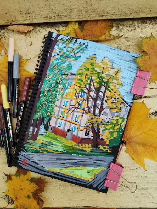 🌳 Дворы в районе Матвеевское и Озёрная улица глазами художников