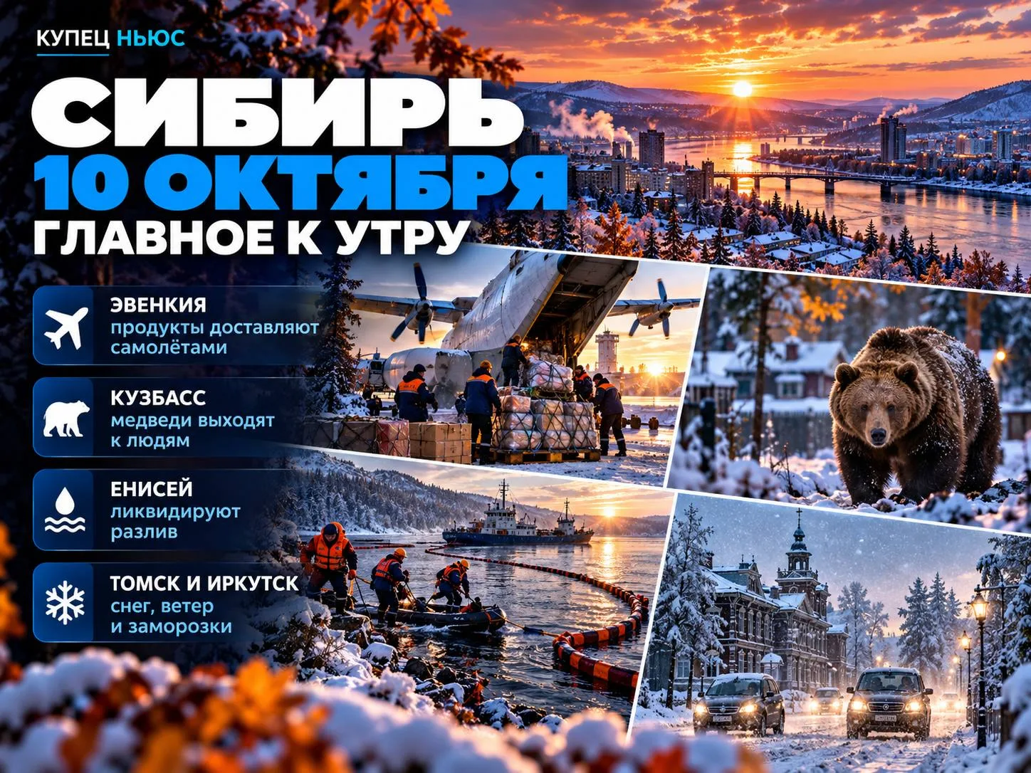 🌄 СИБИРЬ • 10 ОКТЯБРЯ • ГЛАВНОЕ К УТРУ ‼️