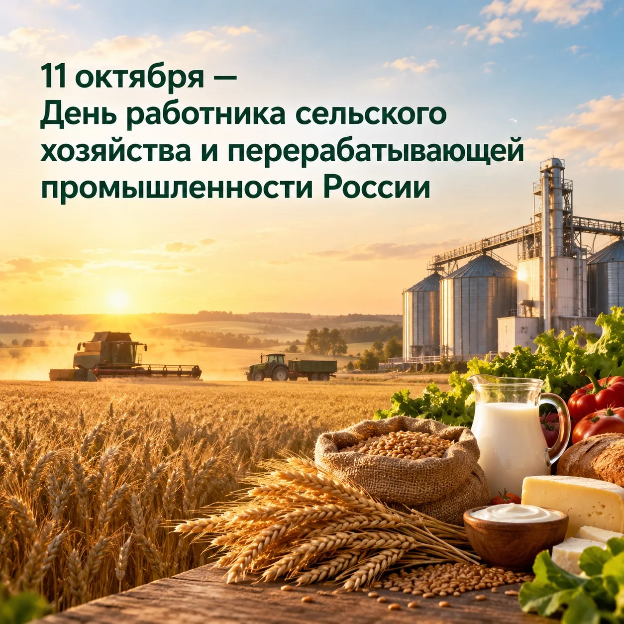 🌾 11 октября — День работника сельского хозяйства и перерабатывающей промышленности Ро...
