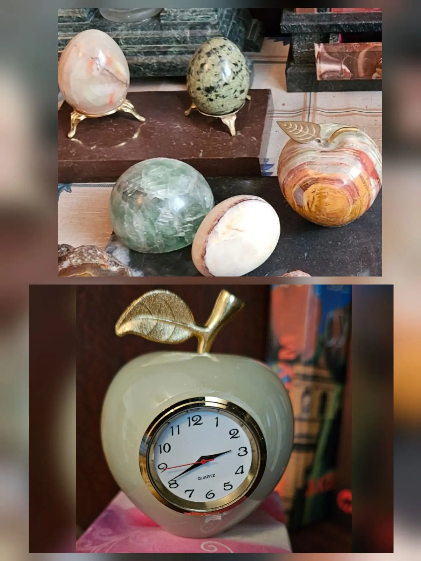 Каменные яйца на подставке 2шт, одно без подставки, яблоко, шар, за всё 5500р, яблоко и...