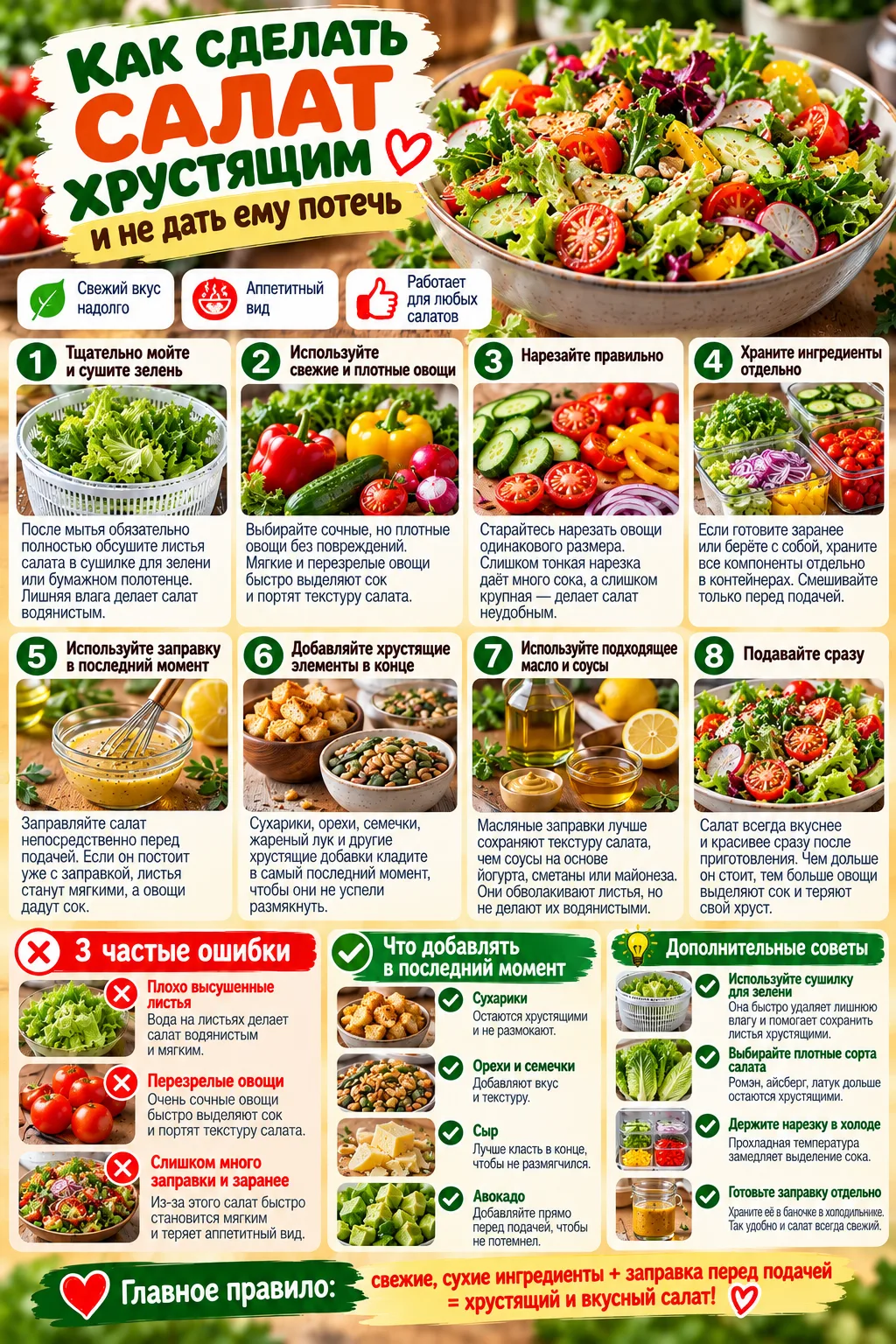 🥗 КАК СОХРАНИТЬ САЛАТ ХРУСТЯЩИМ И НЕ ДАТЬ ЕМУ ПОТЕЧЬ?