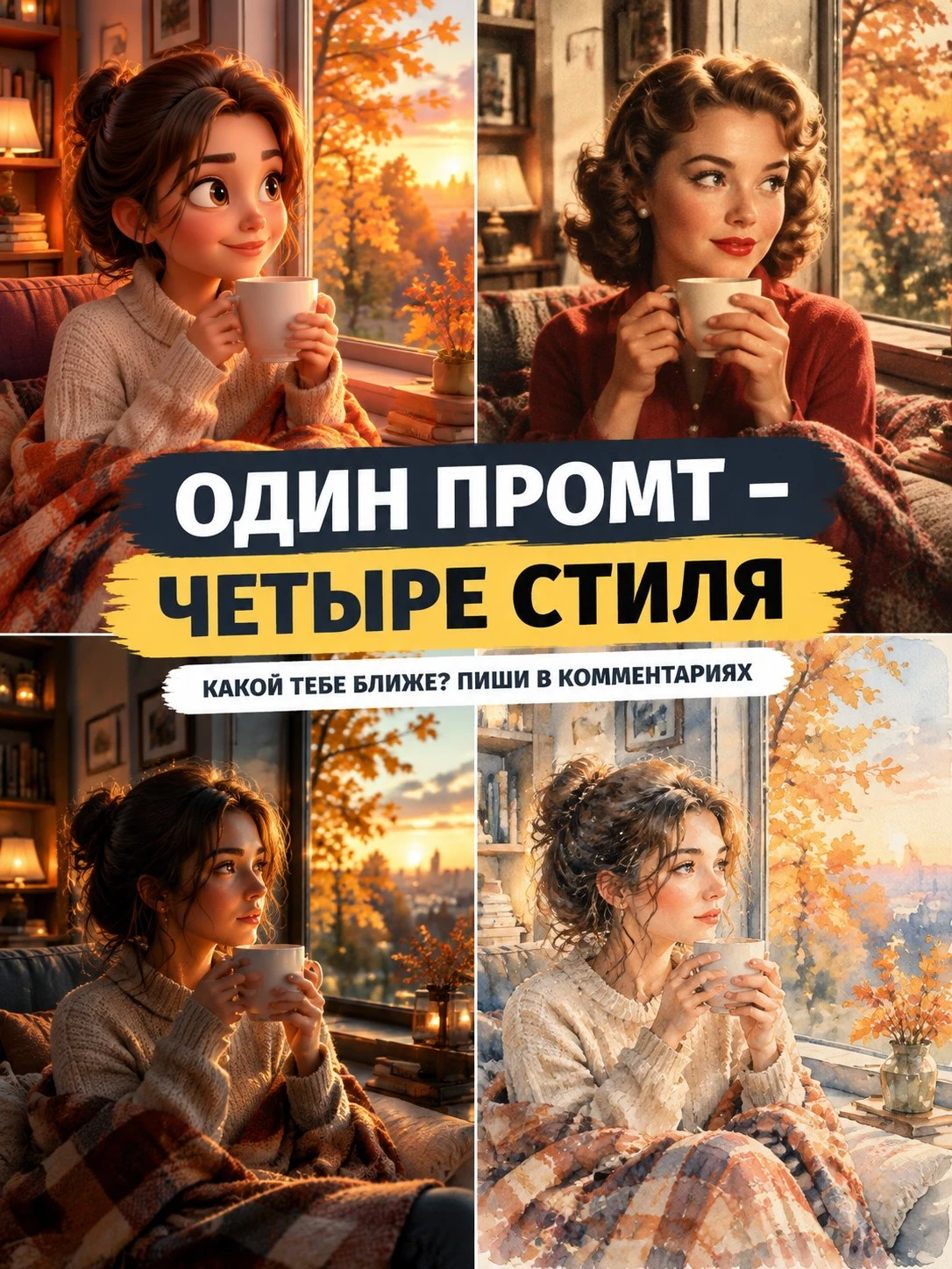 Один и тот же сюжет - четыре разных настроения 🎨