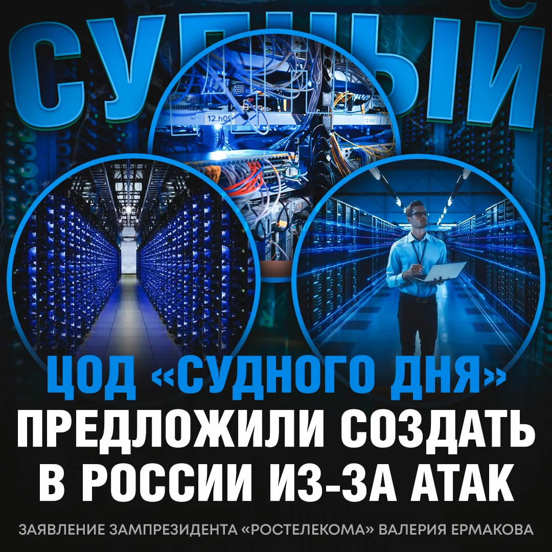 ⚡️⚡️ В России хотят создать дата-центр «СУДНОГО ДНЯ» — он будет резервным на случай, ес...