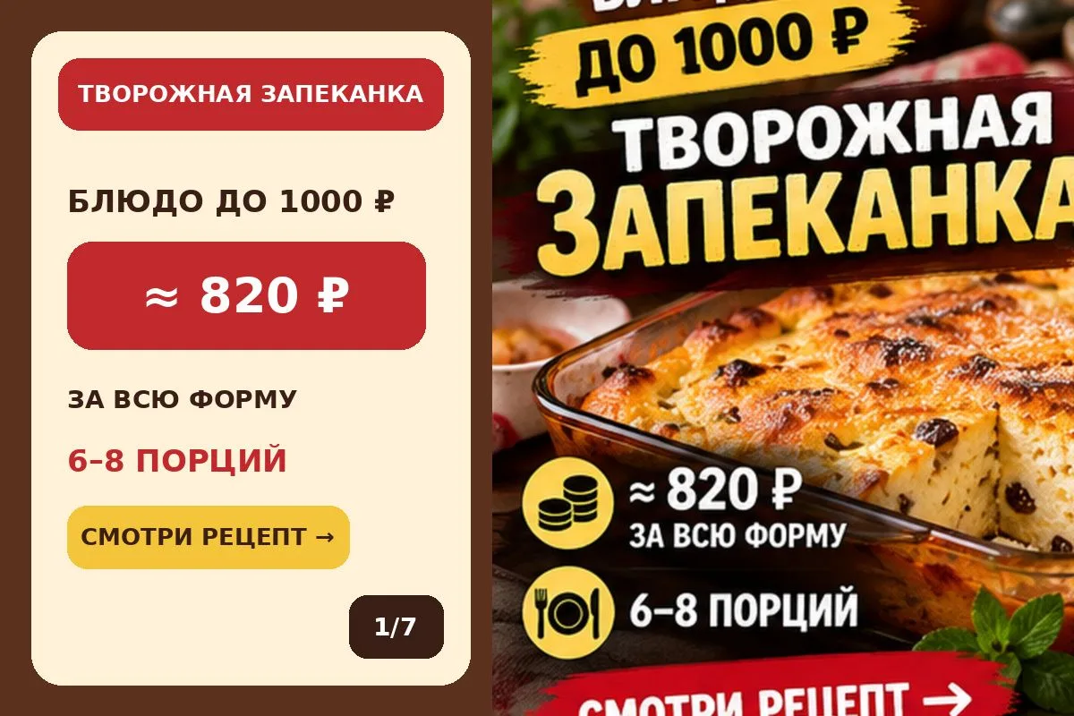 🍰 ТВОРОЖНАЯ ЗАПЕКАНКА — ≈ 820 ₽ ЗА ВСЮ ФОРМУ