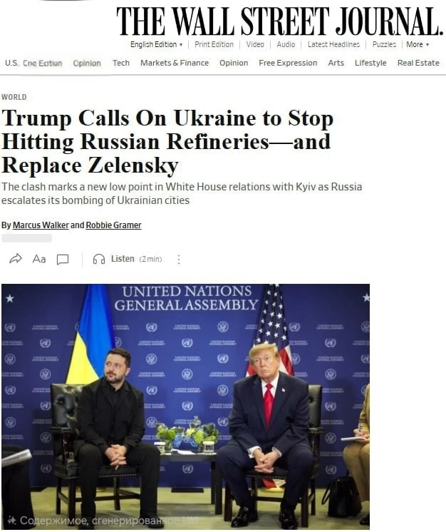👔❌👔 WSJ: Отношения Трампа и Зеленского упали до исторического минимума из-за конфликт...
