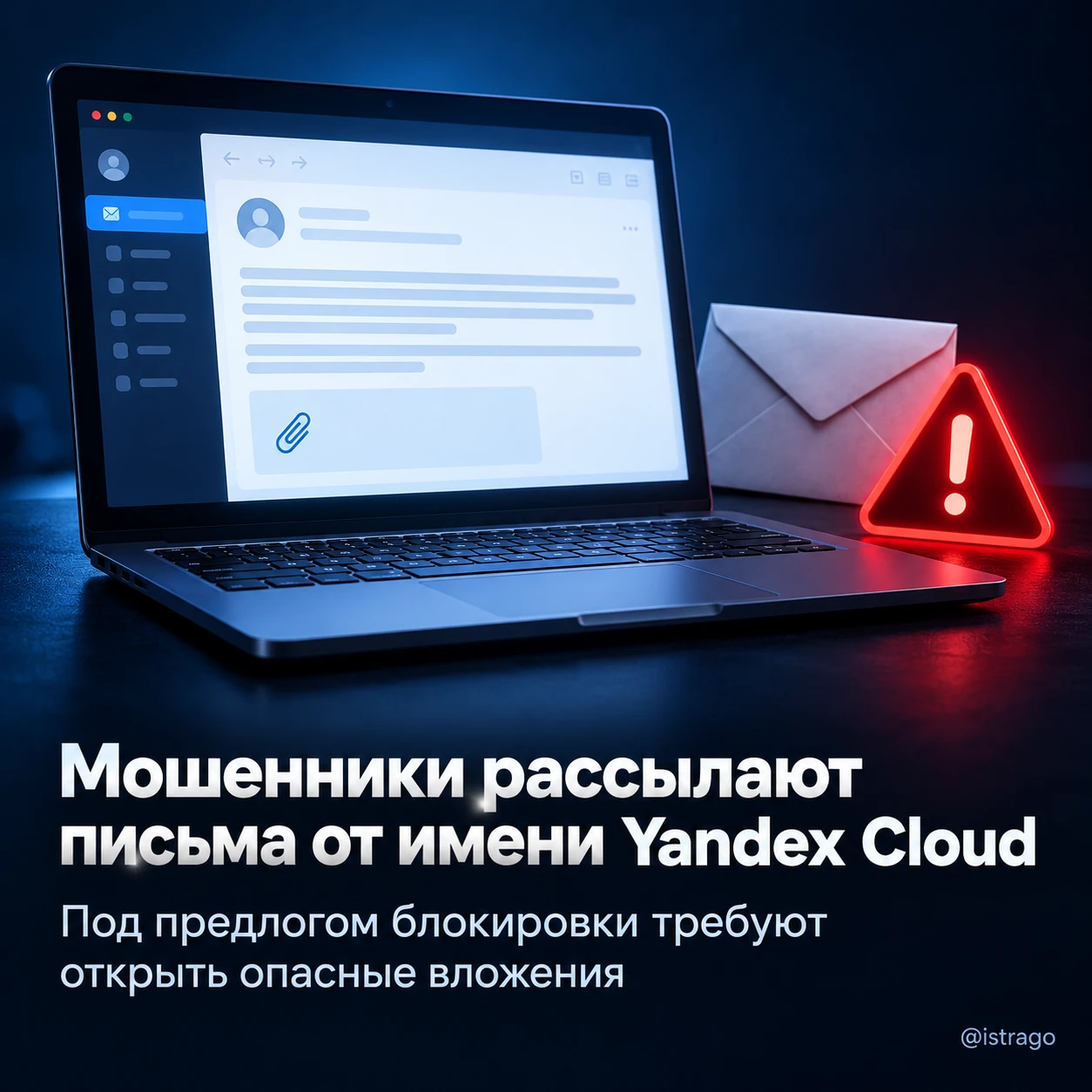 ⚠️ Мошенники рассылают опасные письма от имени Yandex Cloud