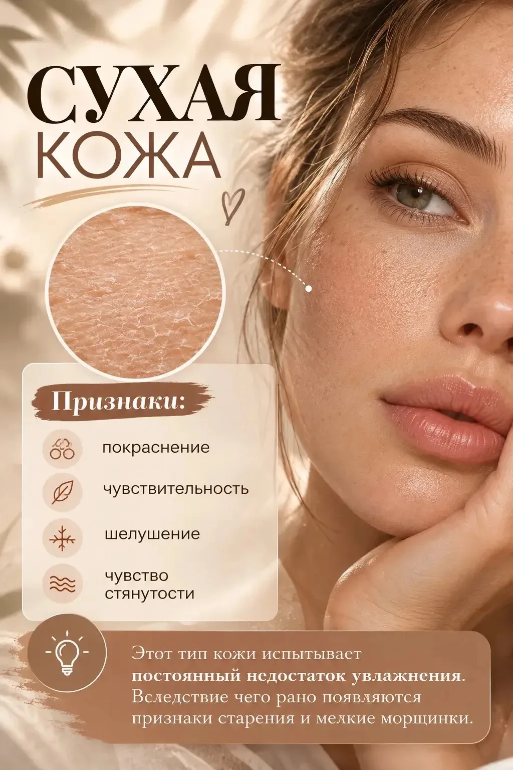 У вас СУХАЯ КОЖА, если: