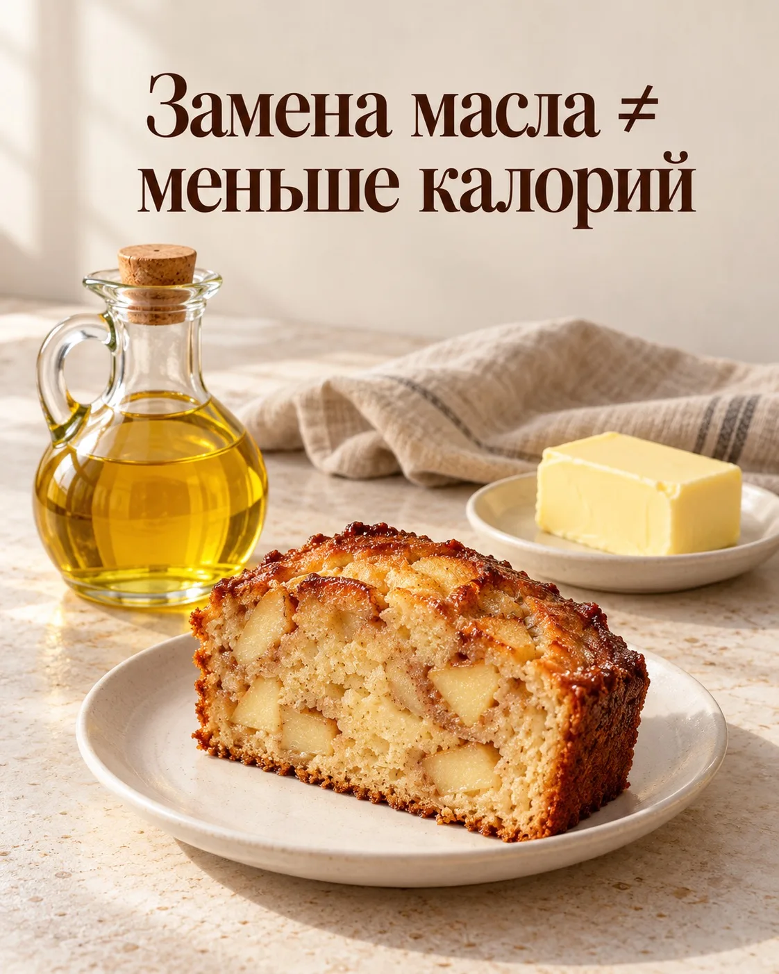 🧈 Есть нюанс: замена масла делает кекс менее калорийным?