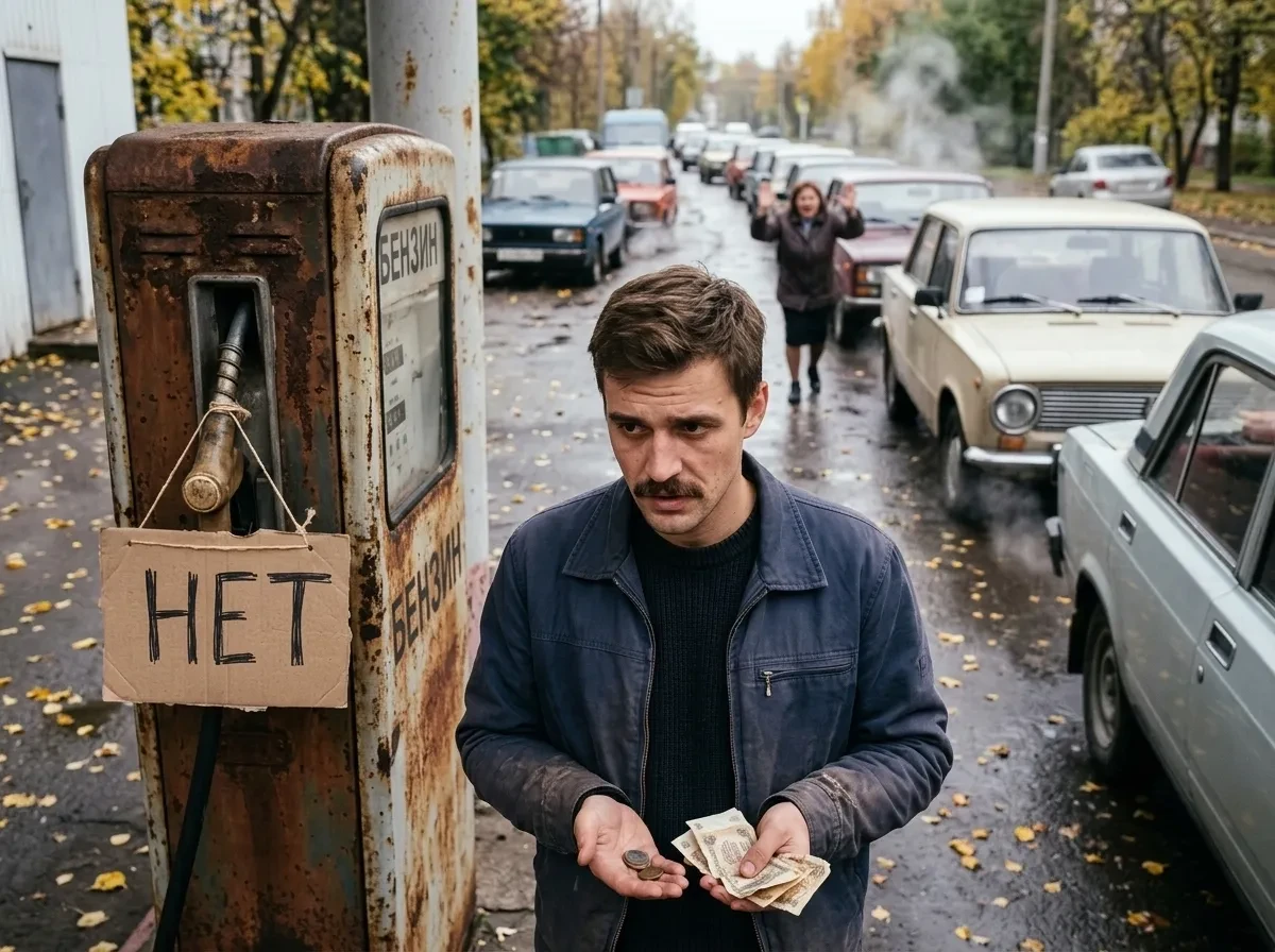 10 копеек за литр бензина при дефиците на заправках. Изобилие нефти оставило водителей ...