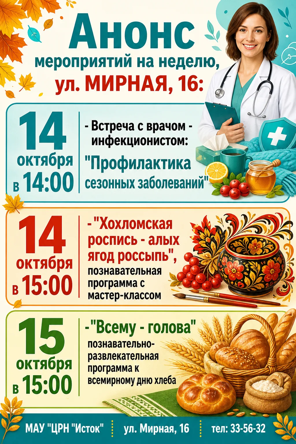 Дорогие друзья! Ждем вас на наши мероприятия!