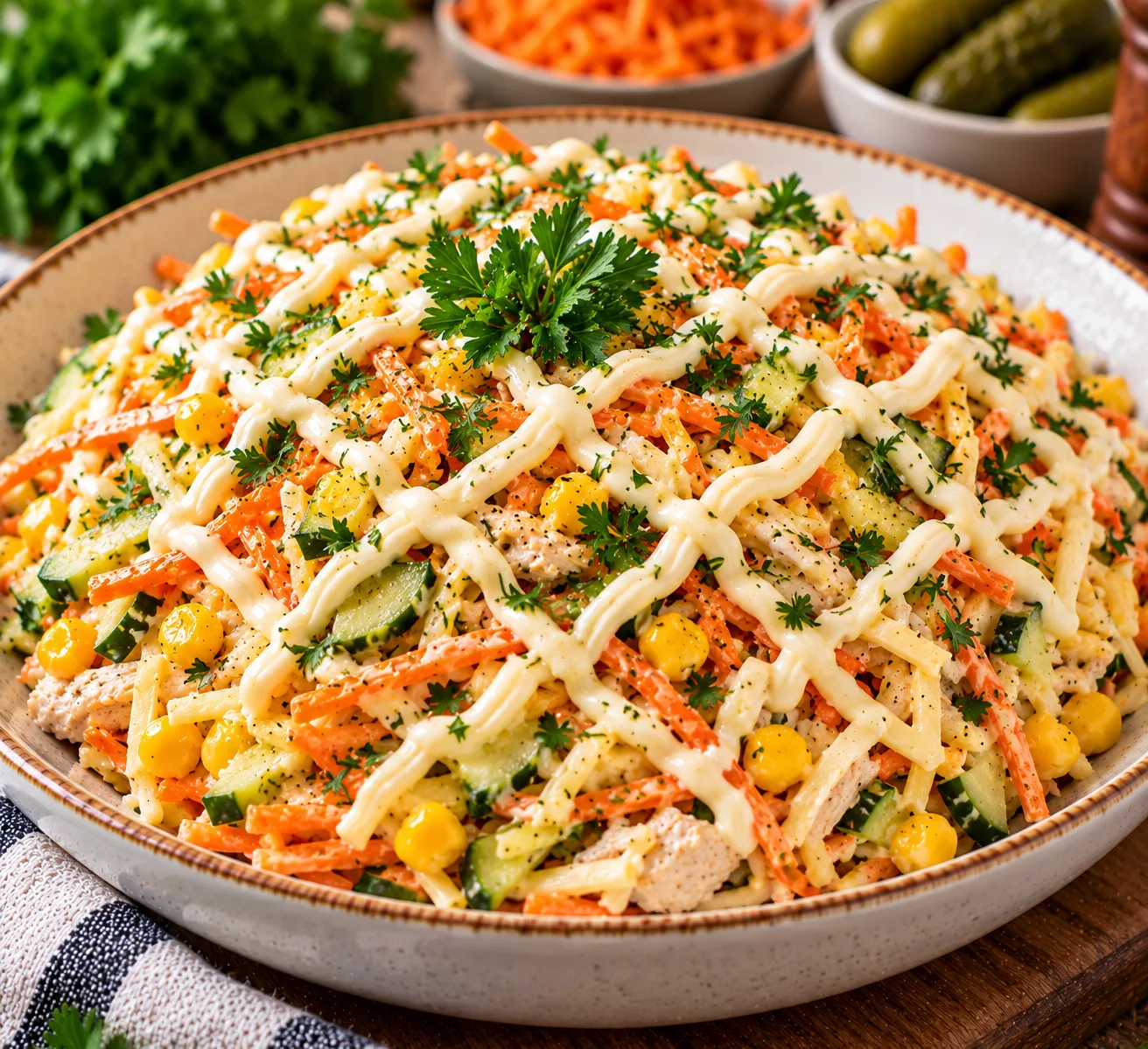 🥗 САЛАТ «ОБЖОРКА» — ТАКОЙ ВКУСНЫЙ, ЧТО ГОСТИ ПОПРОСЯТ ДОБАВКИ! 😍