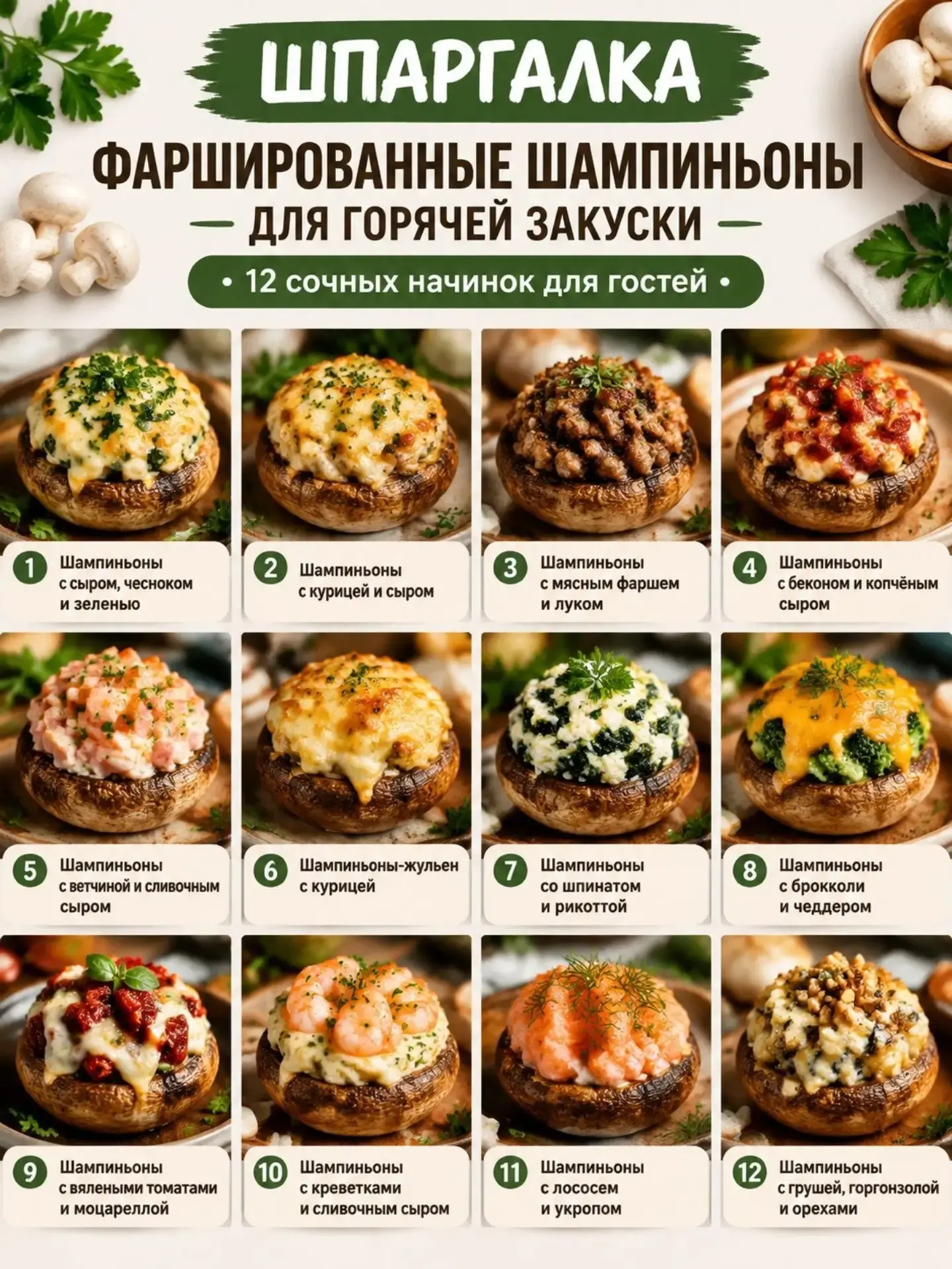 Фаршированные шампиньоны