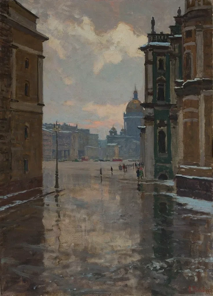 🎨 Застывшая музыка города: Взгляд Дмитрия Титова на Ленинград 1959 года
