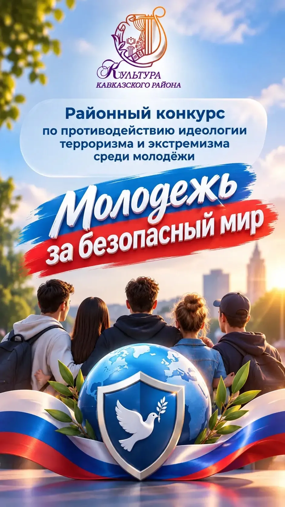 Участники районного конкурса "Молодежь за безопасный мир" Астахова Галина и Исоян Артем...