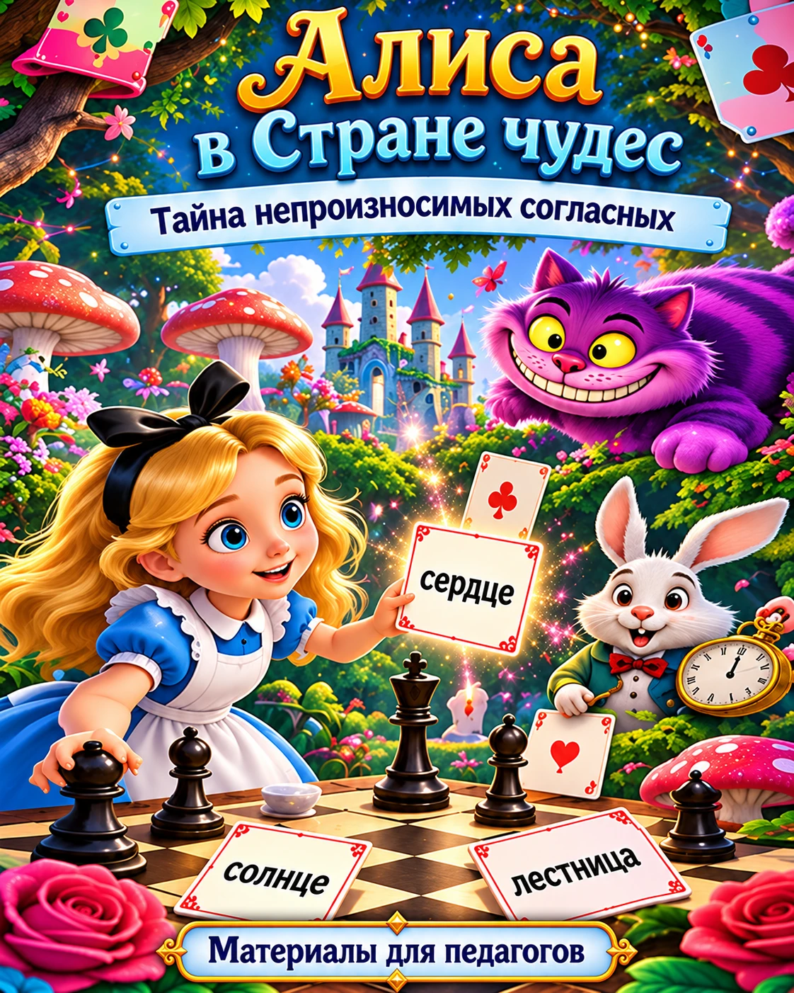 🐇Большой урок: Непроизносимые согласные: приключение с Алисой в Стране чудес! 🤔✨